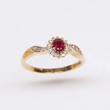 9ct Gold Ruby/Diamond Ring